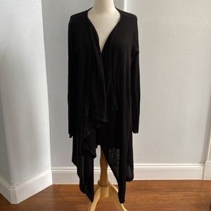 Gina Tricot Black‎ Long Line Open Front Cardigan Size L